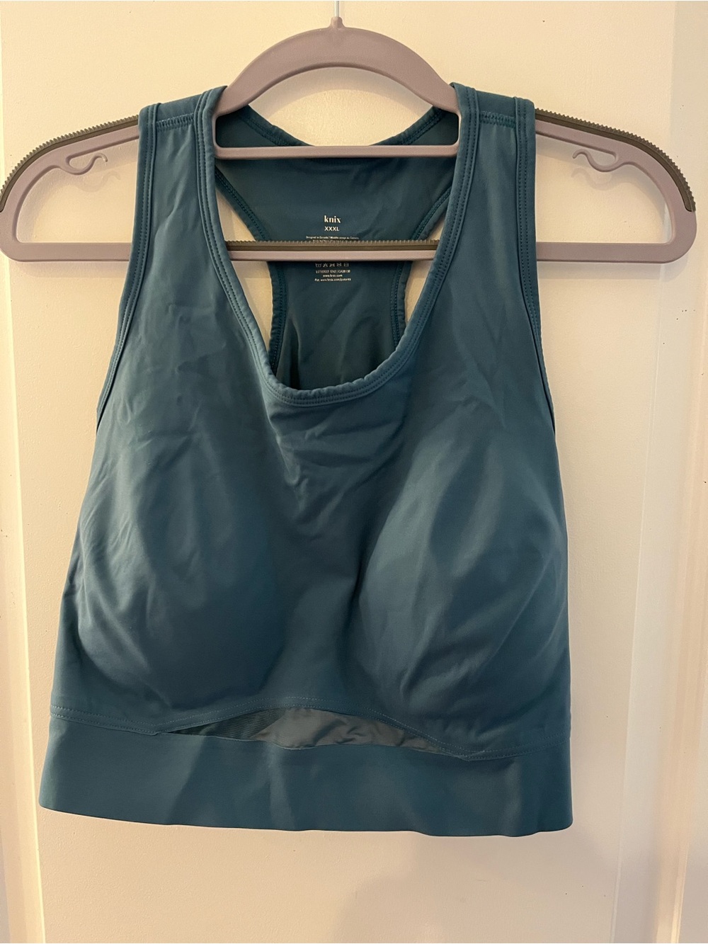 knix Deep Teal High-Support Racerback Wireless Sports Bra
